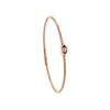Bracelet acier rose motif oeil avec diamant noir 1 mm