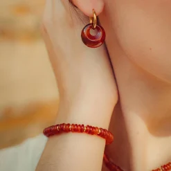 Bracelet Blima en pierres Agate rouge