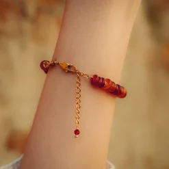 Bracelet Blima en pierres Agate rouge