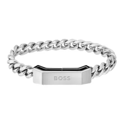 Bracelet Boss Homme en Acier Argenté