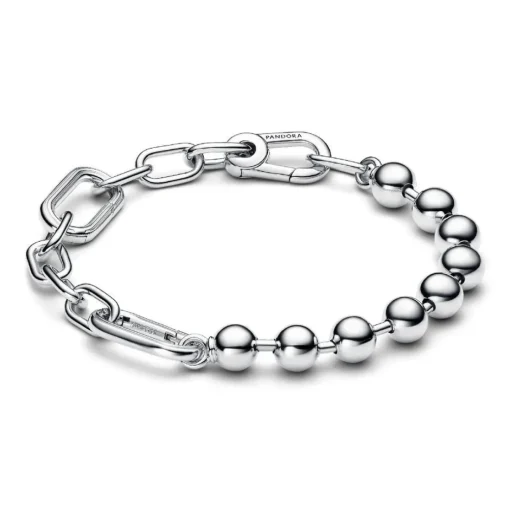 Bracelet Chaîne Sphère Métallique et Link Argent Pandora ME