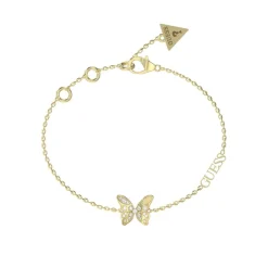 Bracelet Chrysalis Acier Doré Papillon Pavé De Zircons Cubiques