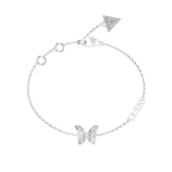 Bracelet Chrysalis Acier Rhodié Papillon Pavé De Zircons Cubiques