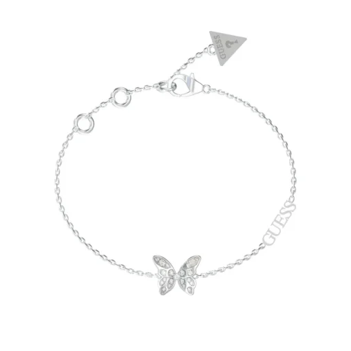 Bracelet Chrysalis Acier Rhodié Papillon Pavé De Zircons Cubiques