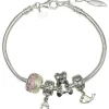 Bracelet composé Amore & Baci avec 4 éléments roses AM61139