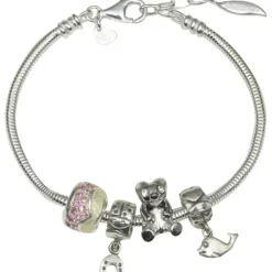 Bracelet composé Amore & Baci avec 4 éléments roses AM61139