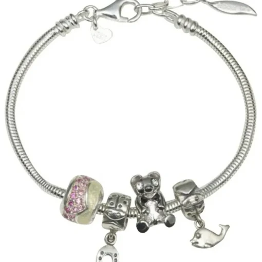 Bracelet composé Amore & Baci avec 4 éléments roses AM61139