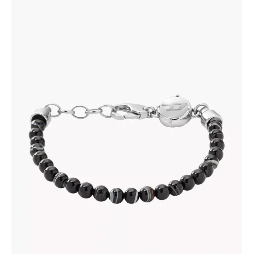 Bracelet Diesel DX0848040 - Bracelet Tresse Cuir Noir Homme