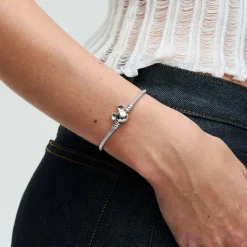 Bracelet Disney Maille Serpent Fermoir Mickey Pandora Moments