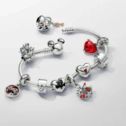 Bracelet Disney Maille Serpent Fermoir Mickey Pandora Moments