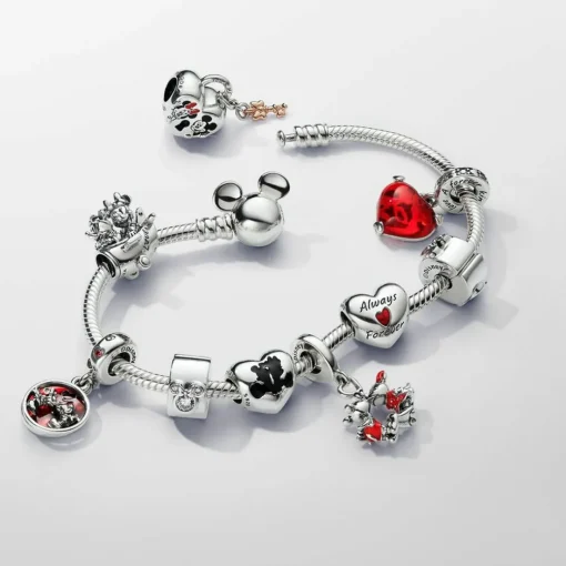 Bracelet Disney Maille Serpent Fermoir Mickey Pandora Moments