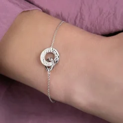 Bracelet fantaisie double rond martelé Femme Argent Maison de la Bijouterie WYZ63UZV