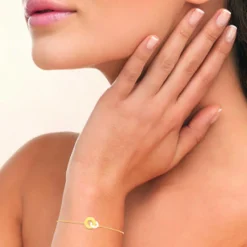 Bracelet fantaisie double rond femme plaqué or Maison de la Bijouterie UYZZ64ZV