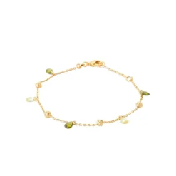 Bracelet fantaisie femme cristal vert plaqué or Maison de la Bijouterie UW404YZV