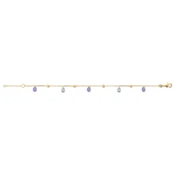 Bracelet fantaisie femme cristal violet plaqué or Maison de la Bijouterie UW404ZZV