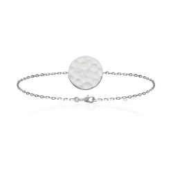 Bracelet fantaisie rond martelé Femme Argent Maison de la Bijouterie WYZ600ZV