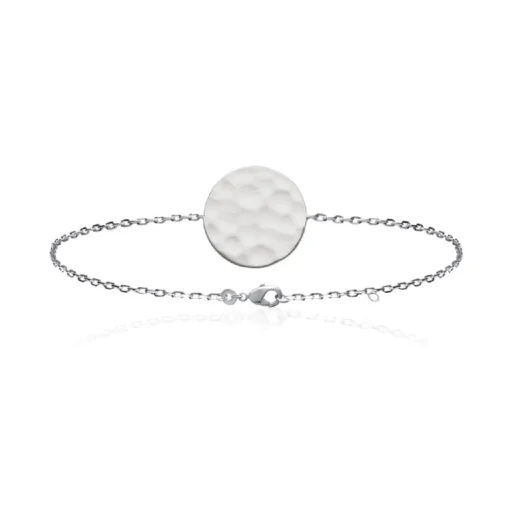 Bracelet fantaisie rond martelé Femme Argent Maison de la Bijouterie WYZ600ZV