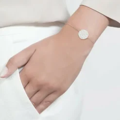 Bracelet fantaisie rond martelé Femme Argent Maison de la Bijouterie WYZ600ZV