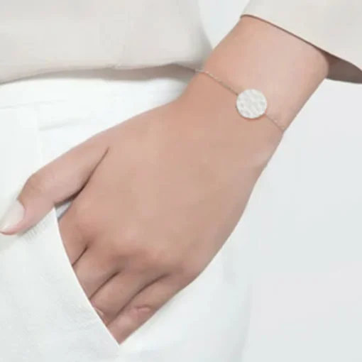 Bracelet fantaisie rond martelé Femme Argent Maison de la Bijouterie WYZ600ZV