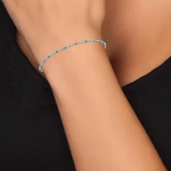 Bracelet Femme Angèle M - B2381-BLEU Acier Argent