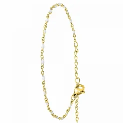 Bracelet Femme Angèle M B2395-BLANC - Acier Doré