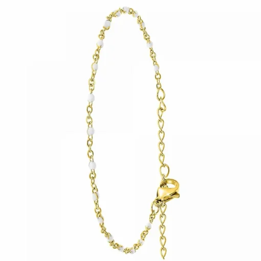 Bracelet Femme Angèle M B2395-BLANC - Acier Doré