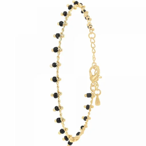 Bracelet Femme Angèle M B2502-NOIR - Métal Doré