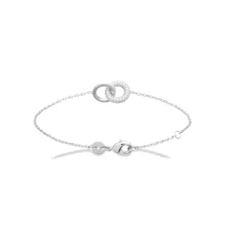 Bracelet femme argent double anneau oxydes Maison de la Bijouterie VW3VU0ZV