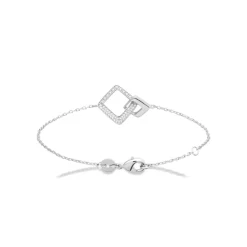 Bracelet femme argent double carré oxyde Maison de la Bijouterie VW3WZVZV