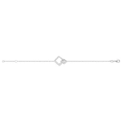 Bracelet femme argent double carré oxyde Maison de la Bijouterie VW3WZVZV