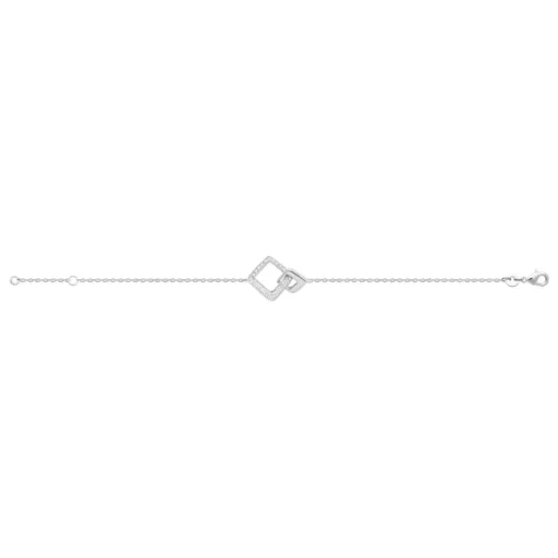 Bracelet femme argent double carré oxyde Maison de la Bijouterie VW3WZVZV