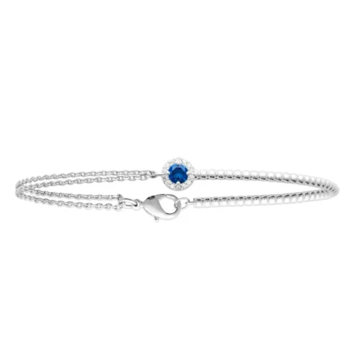 Bracelet femme argent fantaisie pierre bleue Maison de la Bijouterie VW3U4ZZV