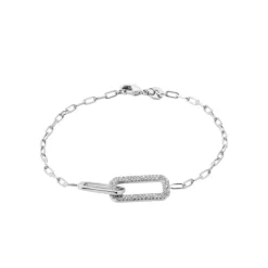 Bracelet femme argent maillons rectangulaires Maison de la Bijouterie VW350WZV