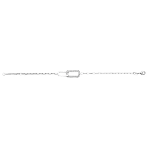 Bracelet femme argent maillons rectangulaires Maison de la Bijouterie VW350WZV