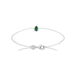 Bracelet femme argent pierre goutte verte Maison de la Bijouterie VW3UUYZV