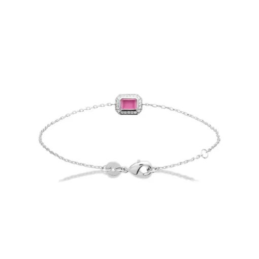 Bracelet femme argent pierre rose Maison de la Bijouterie VW3W05ZV