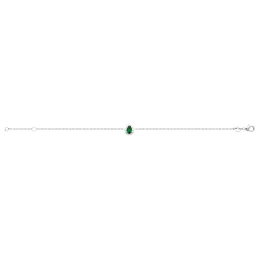 Bracelet femme argent pierre goutte verte Maison de la Bijouterie VW3UUYZV