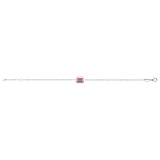 Bracelet femme argent pierre rose Maison de la Bijouterie VW3W05ZV