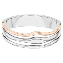 Bracelet Femme Calvin Klein Bijoux CK Wavy Sculptural - 35000649 Acier Doré Rose