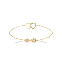 Bracelet femme double cœur plaqué or Maison de la Bijouterie UYY05ZZV