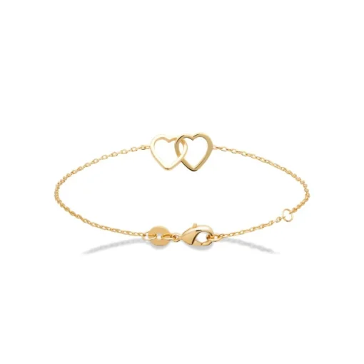 Bracelet femme double cœur plaqué or Maison de la Bijouterie UYY05ZZV