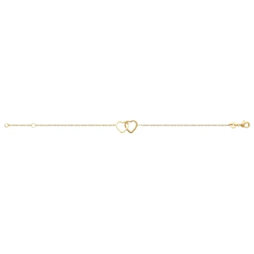 Bracelet femme double cœur plaqué or Maison de la Bijouterie UYY05ZZV
