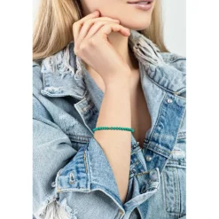 Bracelet Femme Emily Westwood WB1203R - Acier et Perles Vertes