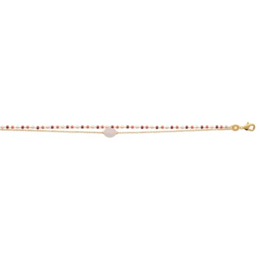Bracelet femme fantaisie quartz rose plaqué or Maison de la Bijouterie UW3Y3WZV