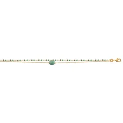 Bracelet femme fantaisie quartzite vert plaqué or Maison de la Bijouterie UW3Y35ZV