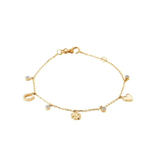 Bracelet femme fantaisie porte-bonheurs plaqué or Maison de la Bijouterie UW3UZUZV