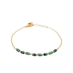 Bracelet femme fantaisie rubis zoisite plaqué or Maison de la Bijouterie UW3VWWZV