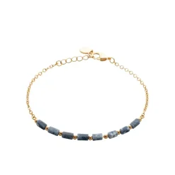 Bracelet femme fantaisie sodalites bleues plaqué or Maison de la Bijouterie UW3VW6ZV