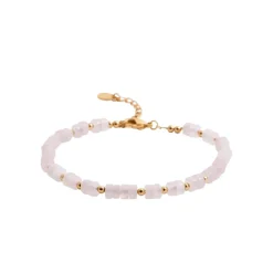 Bracelet femme fantaisie quartz rose plaqué or Maison de la Bijouterie UW34YWZV