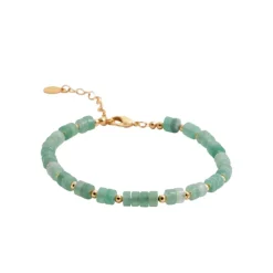 Bracelet femme fantaisie quartzite vert plaqué or Maison de la Bijouterie UW34Y5ZV
